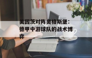 美因茨对阵奥格斯堡：德甲中游球队的战术博弈