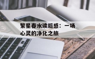 繁星春水读后感：一场心灵的净化之旅