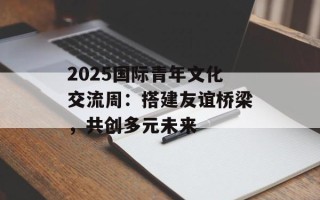 2025国际青年文化交流周：搭建友谊桥梁，共创多元未来
