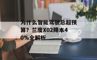 为什么智能驾驶总超预算？兰度X02降本40%全解析