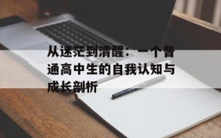 从迷茫到清醒：一个普通高中生的自我认知与成长剖析