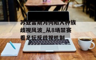 苏亚雷斯为何陷入种族歧视风波_从8场禁赛看足坛反歧视机制