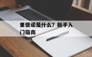 里德诺是什么？新手入门指南