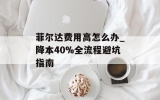 菲尔达费用高怎么办_降本40%全流程避坑指南