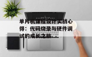 单片机课程设计实战心得：代码烧录与硬件调试的成长之旅