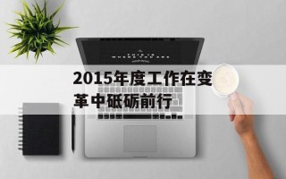 2015年度工作在变革中砥砺前行