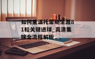如何重温托雷斯生涯81粒关键进球_高清集锦全流程解析