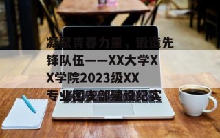 凝聚青春力量，锻造先锋队伍——XX大学XX学院2023级XX专业团支部建设纪实