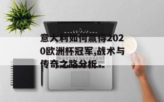 意大利如何赢得2020欧洲杯冠军,战术与传奇之路分析