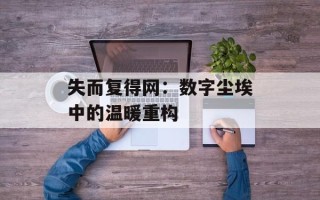 失而复得网：数字尘埃中的温暖重构