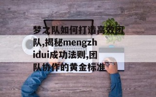 梦之队如何打造高效团队,揭秘mengzhidui成功法则,团队协作的黄金标准